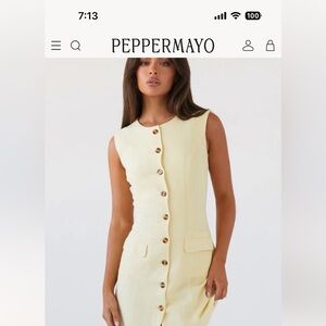 Peppermayo - Castello Fiore Linen Mini Dress - Lemon